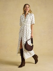 Joules Suedette Chocolate Brown Moon Cross Body bag - Image 4 of 8