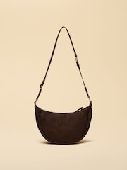 Joules Suedette Chocolate Brown Moon Cross Body bag - Image 7 of 8