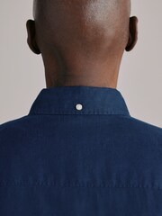 Navy Long Sleeve Linen Shirt - Image 6 of 9