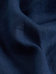 Navy Long Sleeve Linen Shirt - Image 8 of 9