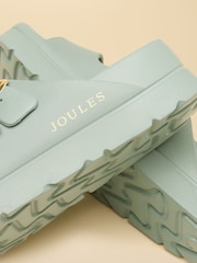 Joules Sage Green Chunky Platform Sunseeker Double Buckle Sliders - Image 5 of 6