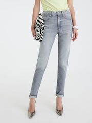 River Island Grey High Rise Sculpt Mom Jeans - Image 2 of 6