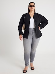 River Island Grey High Rise Sculpt Mom Jeans - Image 6 of 6