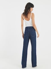 River Island Blue High Rise Relaxed Straight Jeans - Image 3 of 4