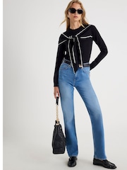 River Island Black Tipped Bow Jumper - Bild 5 von 6