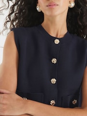River Island Blue Knitted Waistcoat - Image 4 of 4