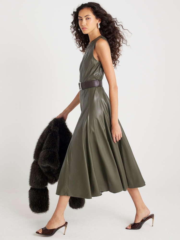 slim fit dress slacks Nevara Dress - Green Tea main image 0