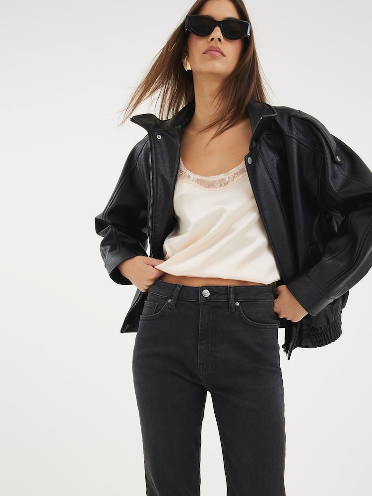 River Island Black High Rise Slim Fit Jeans - Image 2 of 4 River Island Black High Rise Slim Fit Jeans - Image 2 of 4