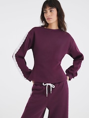 River Island Purple Lace Trim Cinched Sweatshirt - Image 3 of 4