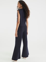 River Island Blue Wide Leg Knitted Trousers - Image 2 of 4