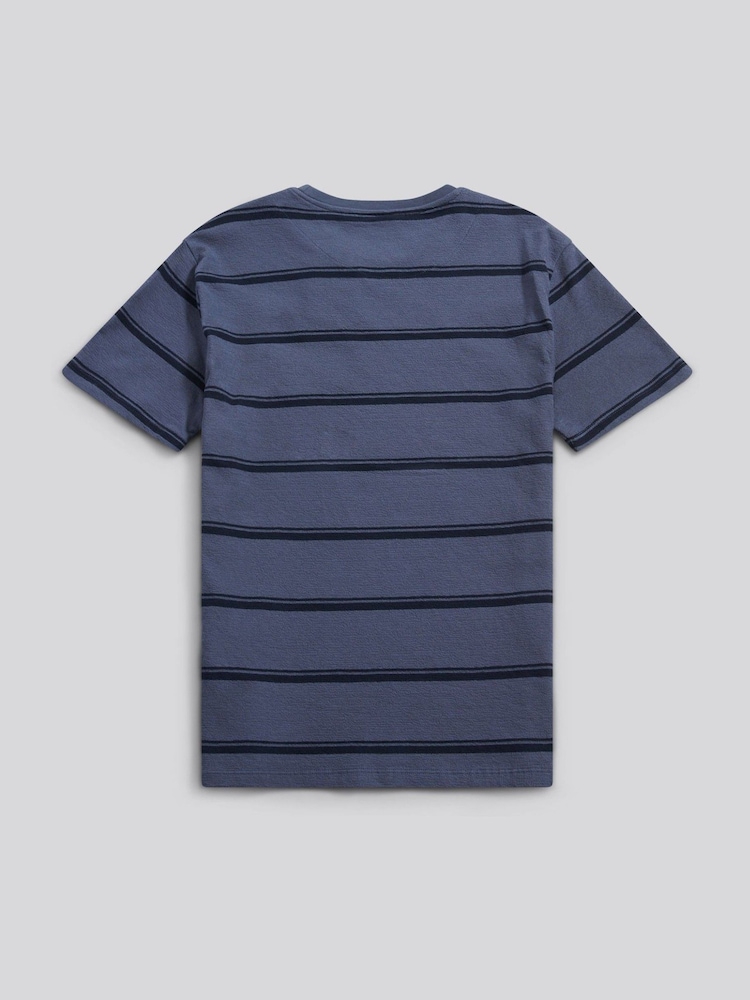 U.S. Polo Assn Blue Terry Stripe T-Shirt - Image 2 of 3 U.S. Polo Assn Blue Terry Stripe T-Shirt - Image 2 of 3