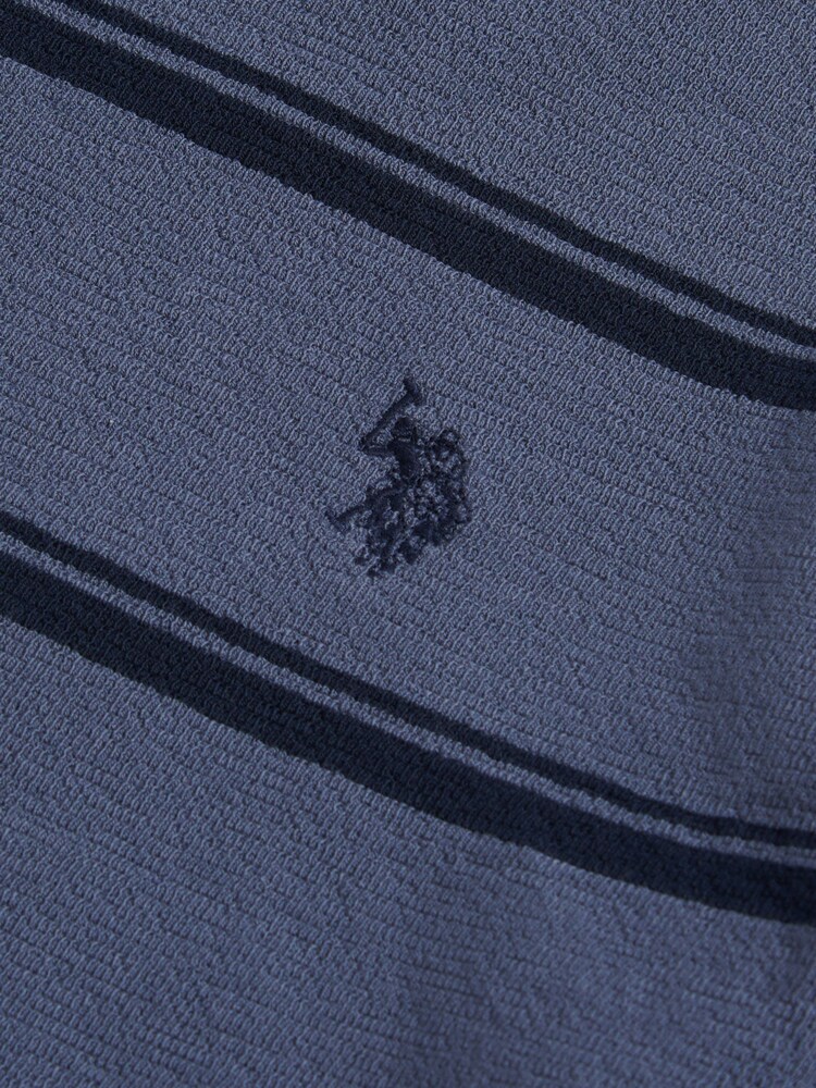 U.S. Polo Assn Blue Terry Stripe T-Shirt - Image 3 of 3 U.S. Polo Assn Blue Terry Stripe T-Shirt - Image 3 of 3
