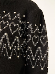 Roman Black Jacquard Knit Jumper - Image 5 of 5