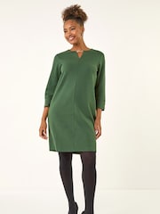 Roman Green Keyhole Chain Shift Dress - Image 2 of 5