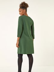 Roman Green Keyhole Chain Shift Dress - Image 3 of 5