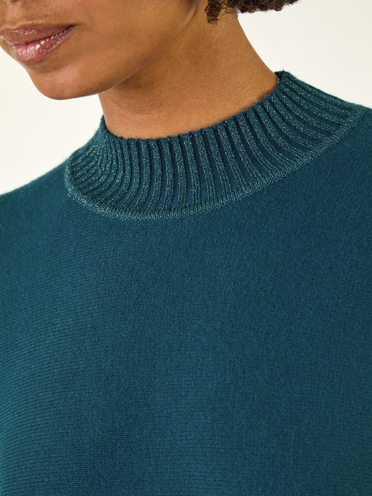Roman Blue Metallic Tie Front Knitted Jumper - Image 5 of 5 Roman Blue Metallic Tie Front Knitted Jumper - Image 5 of 5