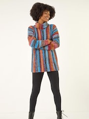 Roman Brown Space Dye Roll Neck Knit Jumper - Image 2 of 5