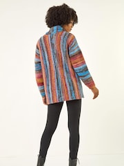 Roman Brown Space Dye Roll Neck Knit Jumper - Image 3 of 5
