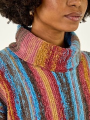 Roman Brown Space Dye Roll Neck Knit Jumper - Image 5 of 5