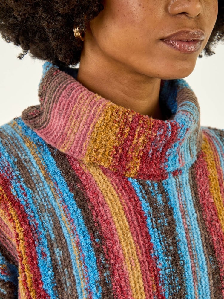 Roman Brown Space Dye Roll Neck Knit Jumper - Image 5 of 5 Roman Brown Space Dye Roll Neck Knit Jumper - Image 5 of 5