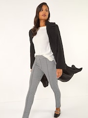 Roman Black Check Print Ponte Slim Leg Trousers - Image 1 of 5