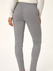 Roman Black Check Print Ponte Slim Leg Trousers - Image 3 of 5