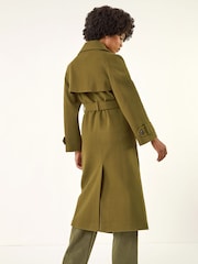 Roman Green Textured Premium Belted Smart Coat - Image 3 of 5