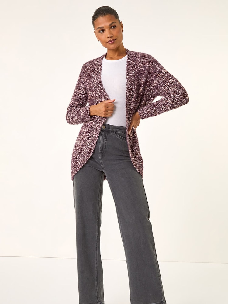 Roman Brown Speckled Popcorn Knit Cardigan - Image 2 of 5