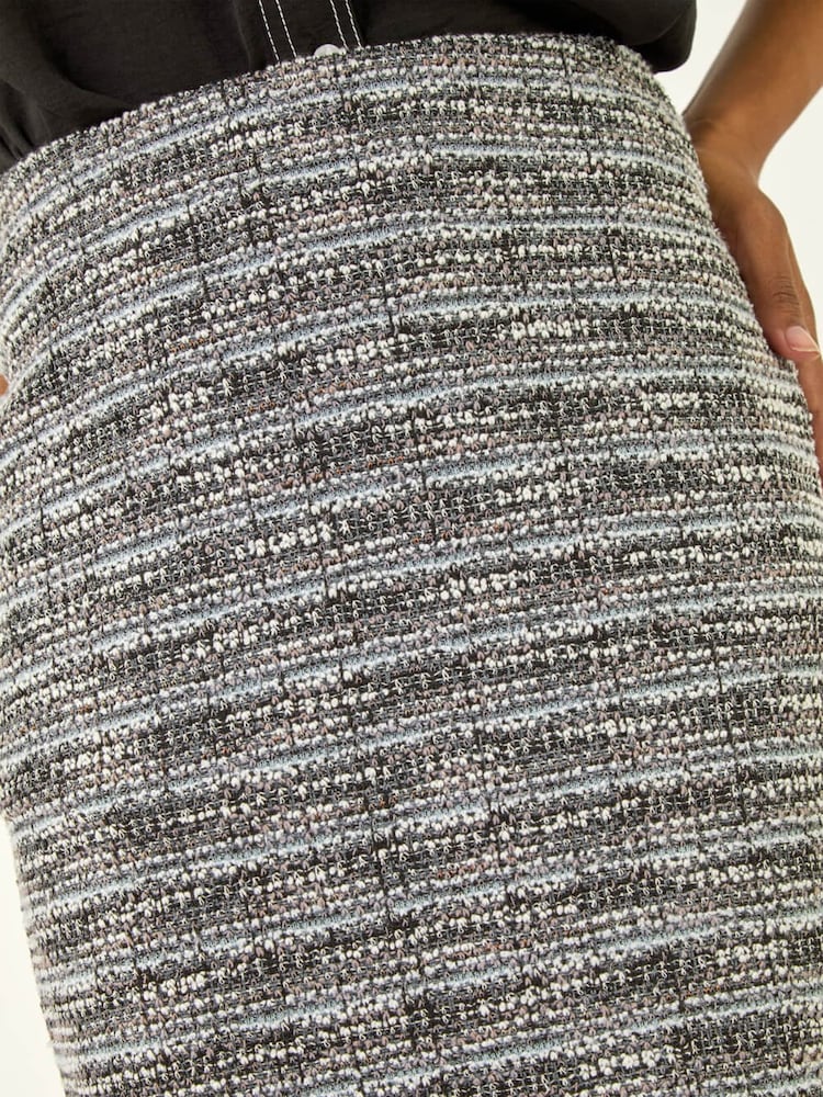 Roman Black Textured Stretch Skirt - Image 5 of 5
