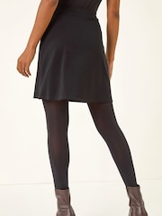 Roman Black Wrap A-Line Stretch Skirt - Image 3 of 5