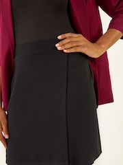 Roman Black Wrap A-Line Stretch Skirt - Image 5 of 5