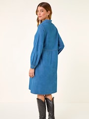 Roman Blue Denim Button Through Pocket Dress - Image 3 of 5