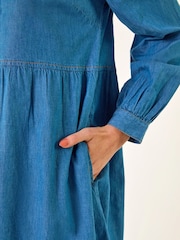 Roman Blue Denim Button Through Pocket Dress - Image 5 of 5