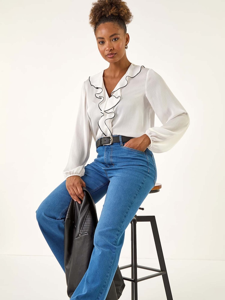 Blau Denim - Roman Pocket Stretch Flare Trousers - Bild 1 von 5
