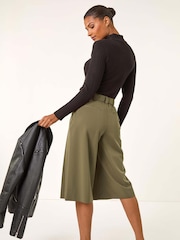 Roman Green Pleat Front Stretch Culottes - Image 2 of 5