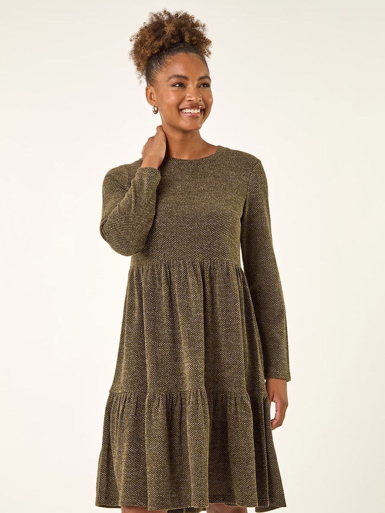 Verde - Roman Textured Frill Dress - Imagem 2 de 5