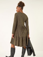Verde - Roman Textured Frill Dress - Imagem 3 de 5