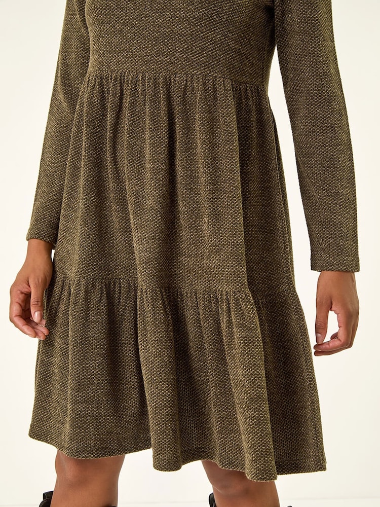 Verde - Roman Textured Frill Dress - Imagem 5 de 5