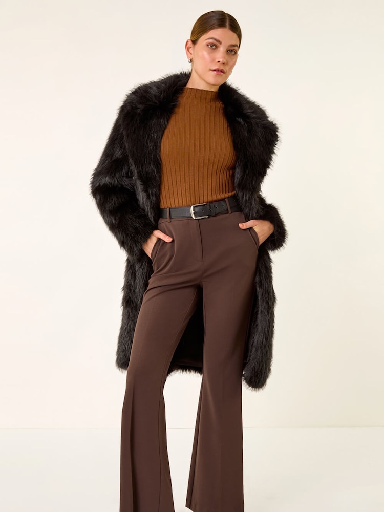 Roman Black Premium Faux Fur Coat - Image 2 of 5 Roman Black Premium Faux Fur Coat - Image 2 of 5
