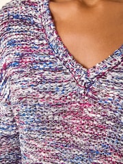 Roman Blue Tape Yarn V-Neck Knit Jumper - Image 5 of 5