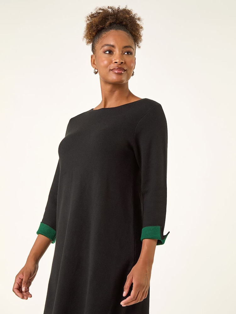 Roman Green Double Faced Knitted Shfit Dress - Image 2 of 5