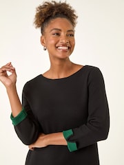 Roman Green Double Faced Knitted Shfit Dress - Image 4 of 5