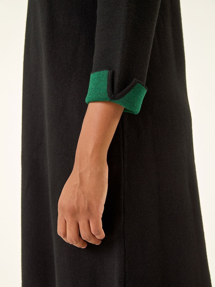 Roman Green Double Faced Knitted Shfit Dress - Image 5 of 5
