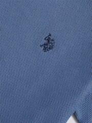 U.S. Polo Assn Blue Herringbone Texture T-Shirt - Image 3 of 3