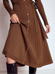 Boden Brown Rachel Knitted Shirt Dress - Image 3 of 5