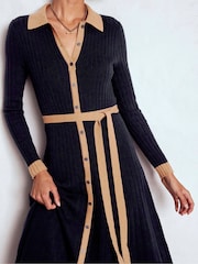 Boden Blue Petite Petite Rachel Knitted Shirt Dress - Image 3 of 6