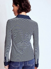 Boden Blue Collared Button Through Top - Image 3 of 5