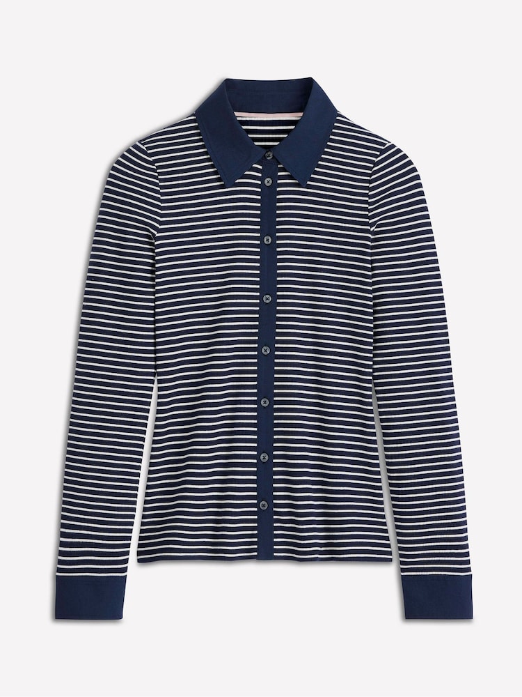 Boden Blue Collared Button Through Top - Image 5 of 5