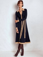 Boden Blue Rachel Knitted Shirt Dress - Image 1 of 5