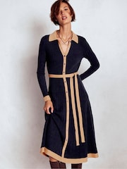 Boden Blue Rachel Knitted Shirt Dress - Image 2 of 5